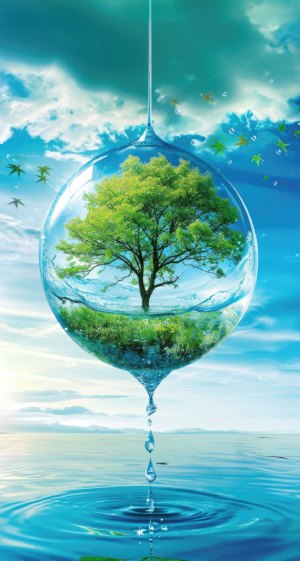 realistic-water-drop-with-ecosystem