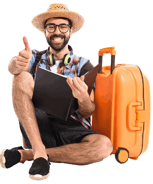 Tourist-with-thumb-up